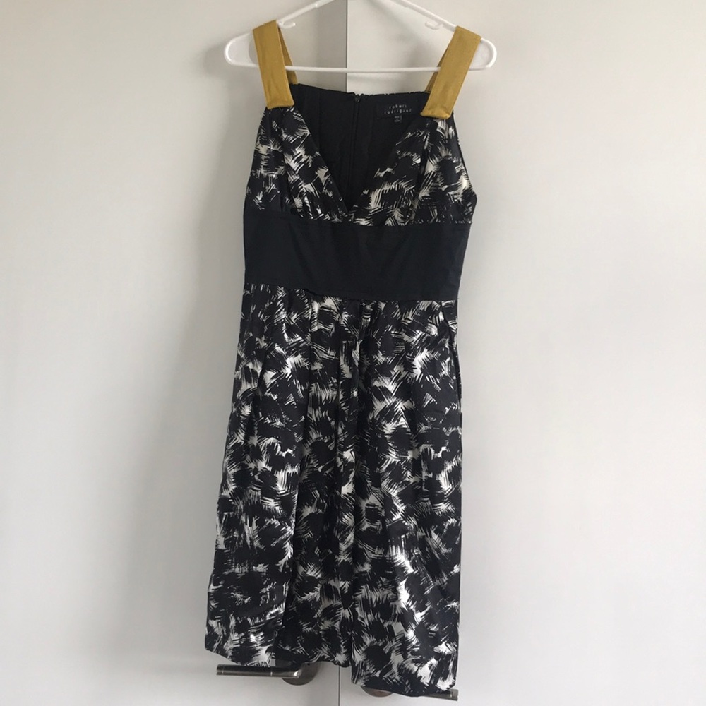 Black/White silk Robert Rodriguez cocktail dress